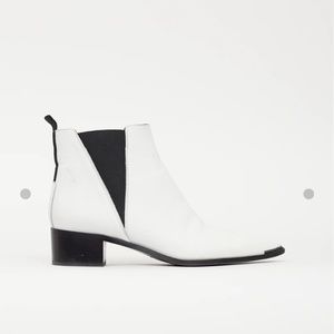 Acne Studios White Leather Chelsea Ankle Boots